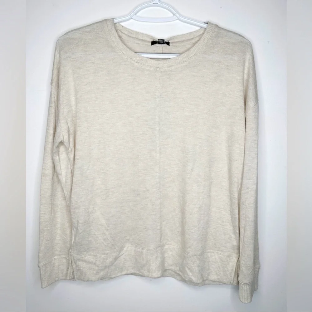 New Rails Iggy Top Moonlight Melange Ribbed Long Sleeve Oatmeal - Picture 4 of 8